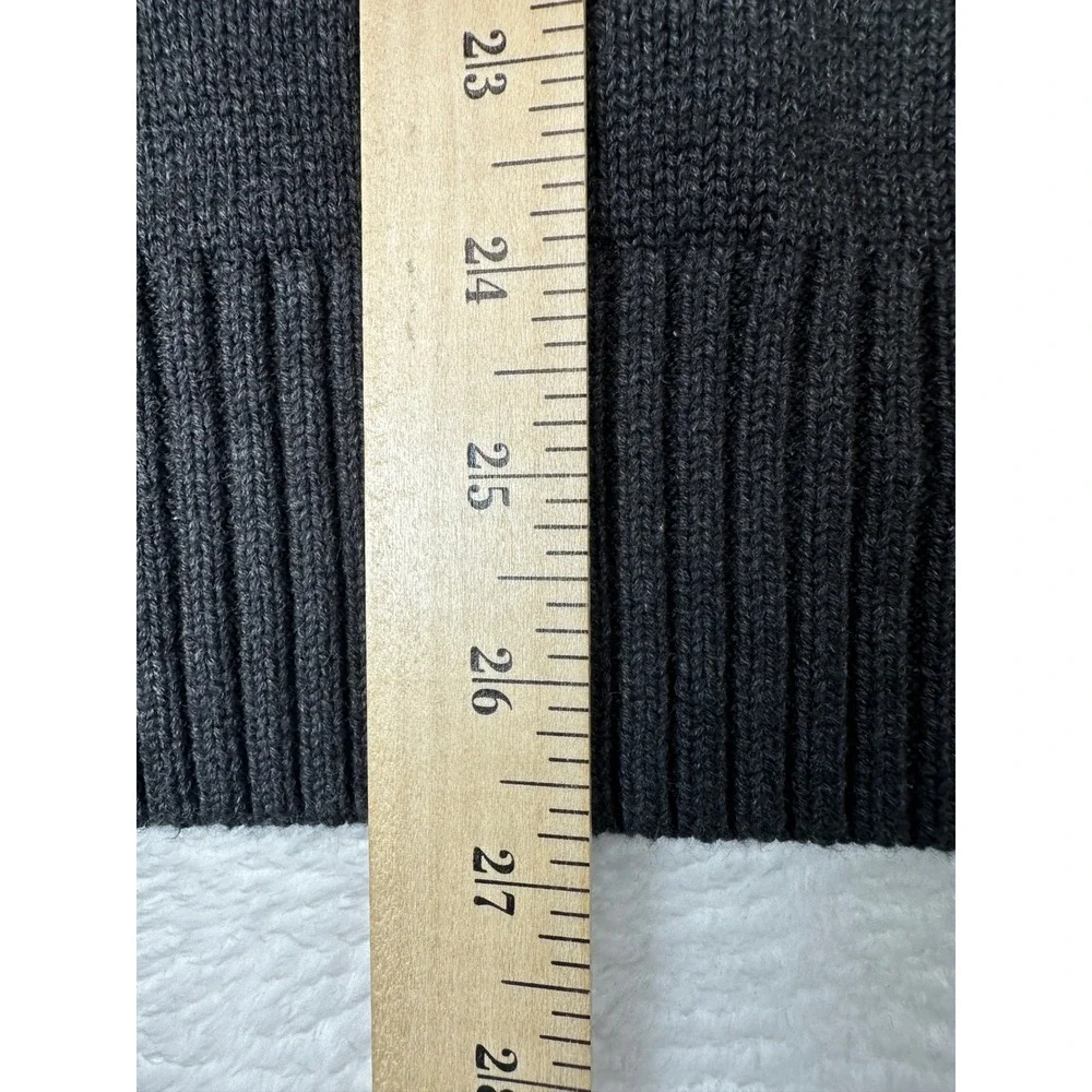 Quince Quarter-Zip Sweater Mens Medium Gray Cotton Ribbed Mock Neck